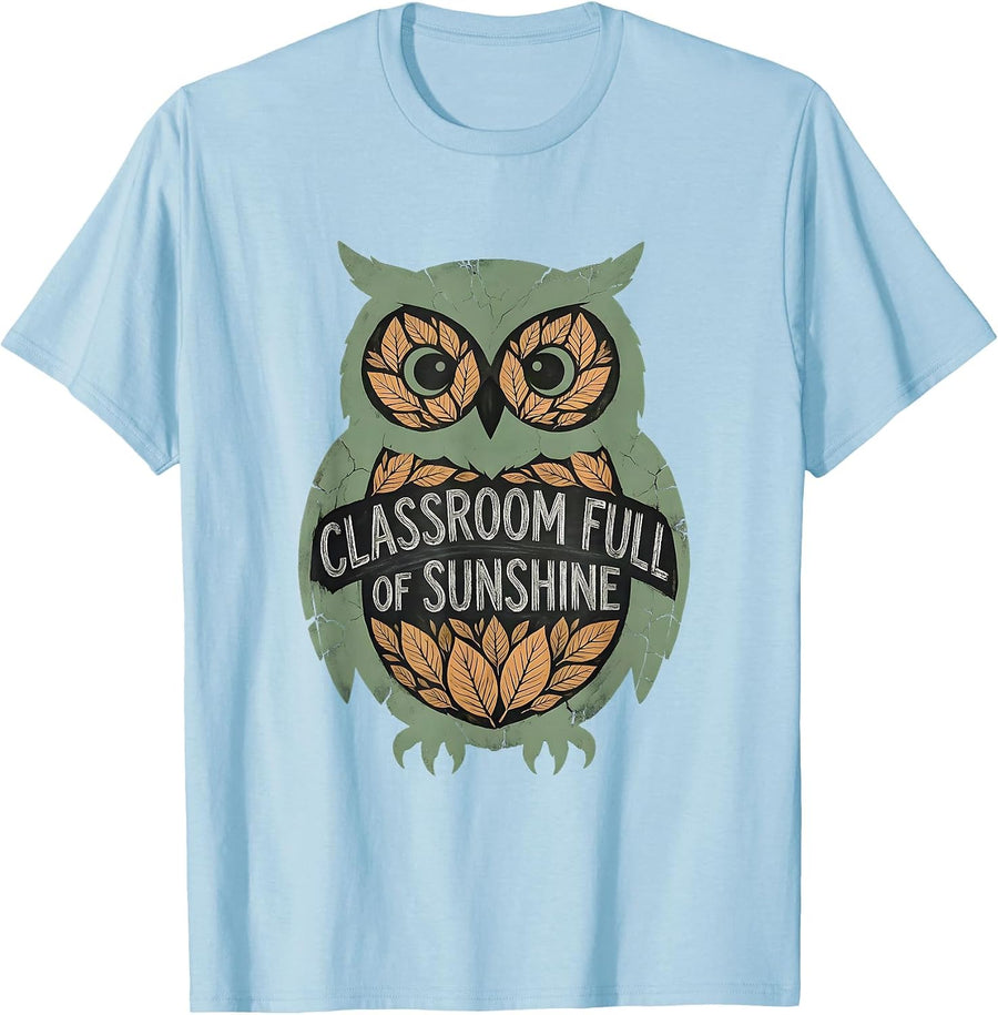 Men's First Grade Teacher Classroom Full of Sunshine Design T-Shirt - Baby Blue