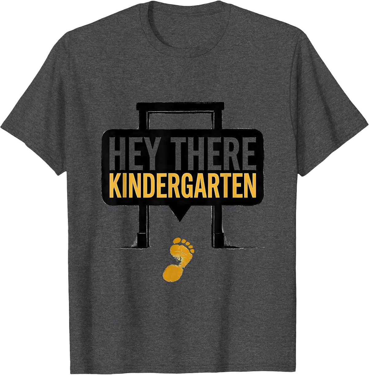 Hey There, Kindergarten Funny Teacher Crew Back To School T-Shirt - Dark Heather Grey