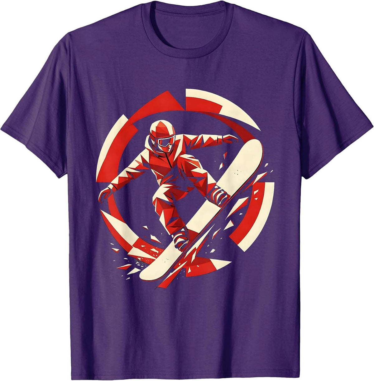 Men's Snowboard 360 Spin Freestyle Rider Graphic T-Shirt - Purple