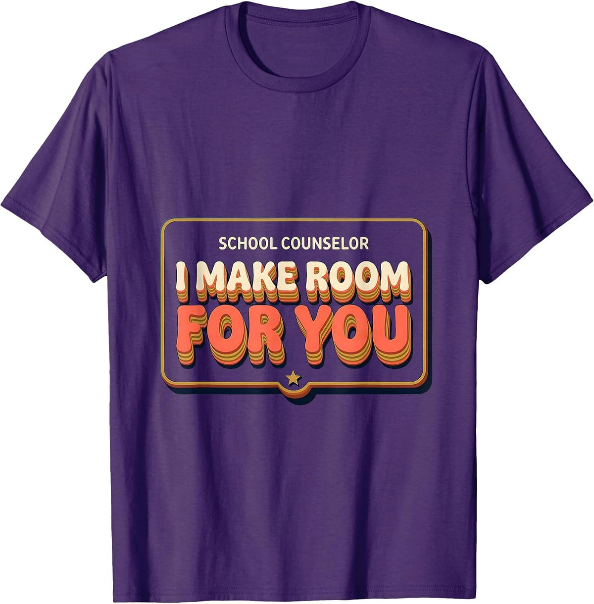 School Counselor I Make Room For You Groovy Retro T-Shirt - Purple