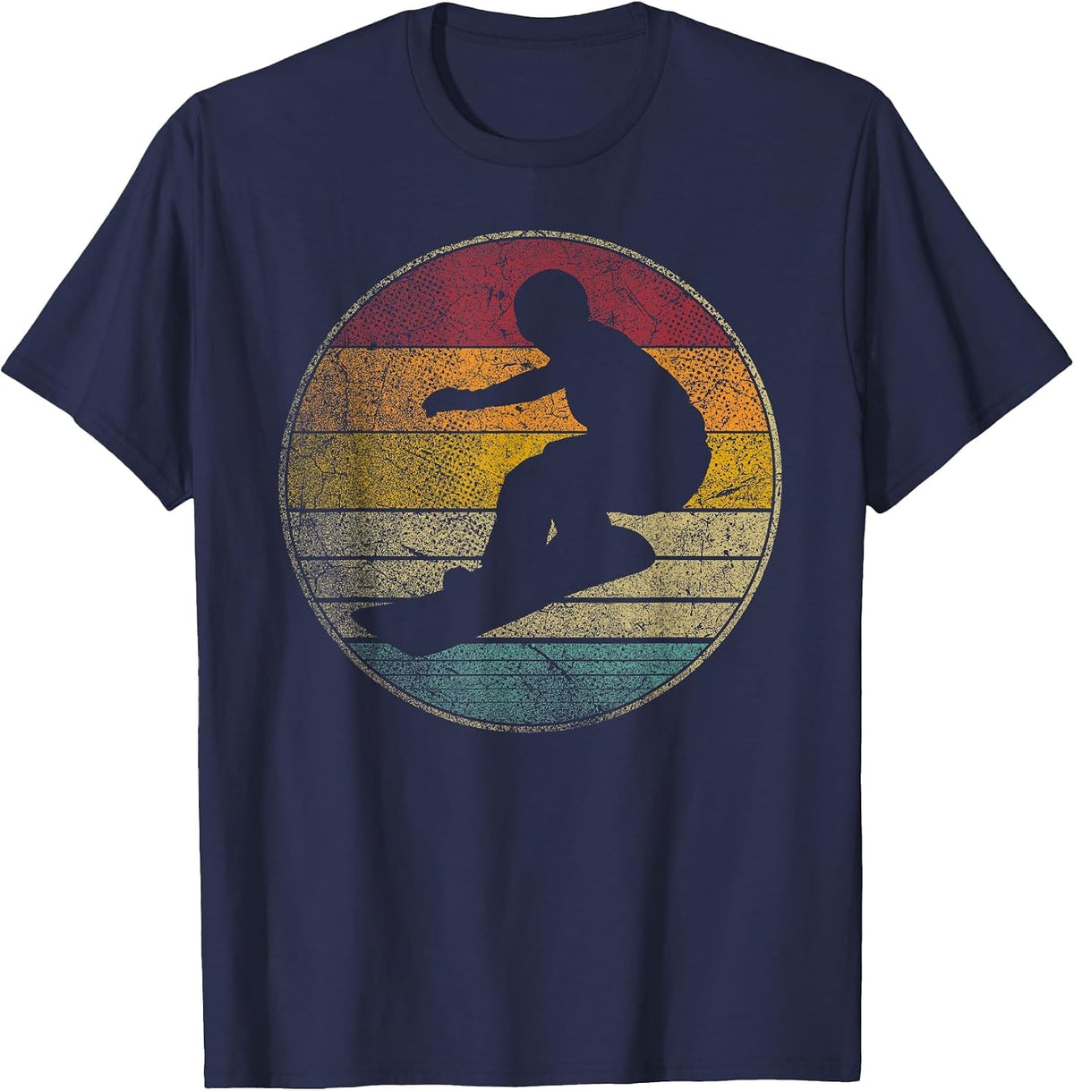 Winter Snowboard Snowboarder - Vintage Love Retro T-Shirt - Navy Blue