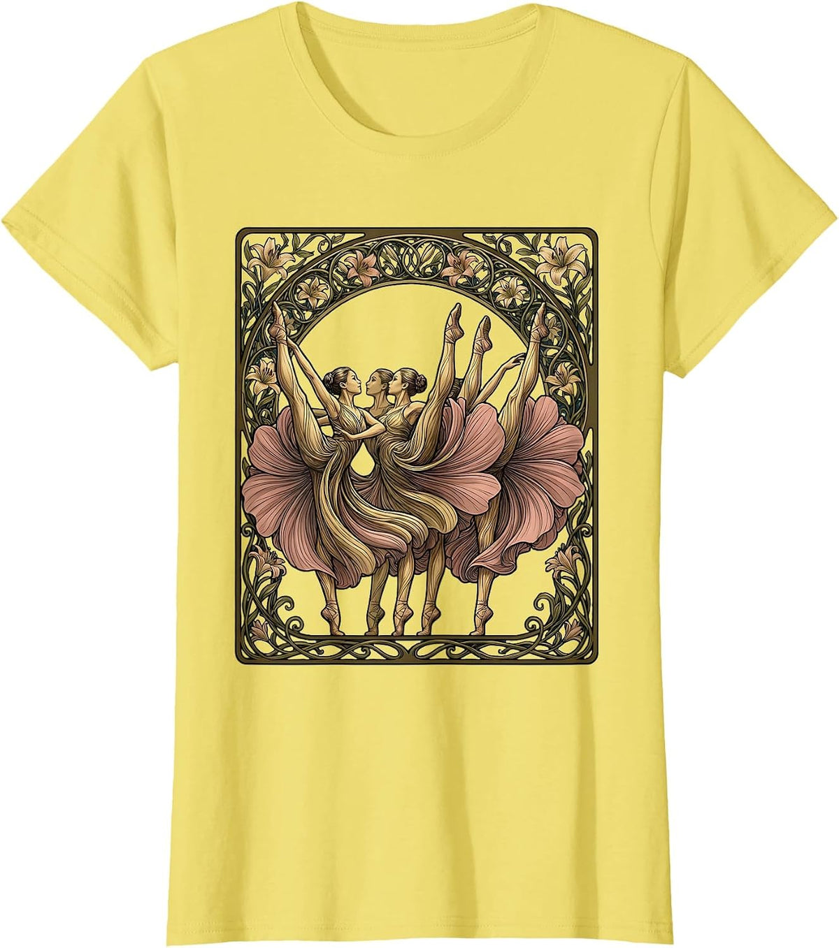 Women's Chorus Line High Kick Dance Graphic T-Shirt - Lemon Yellow