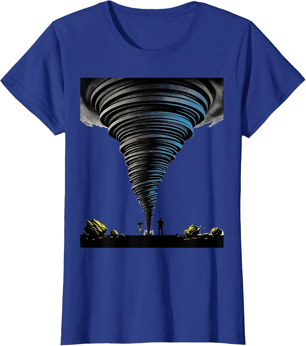 Women's Towering Tornado Storm Chaser Meteorology Humor T-Shirt - Royal Blue
