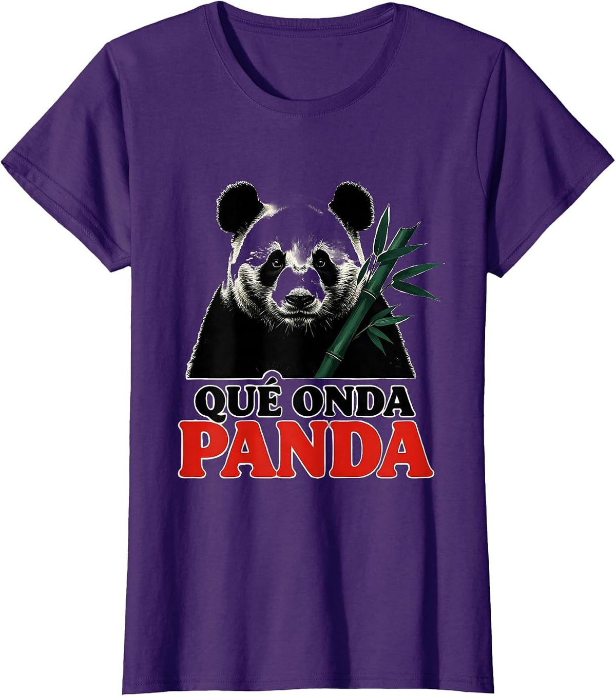 Women's Qué Onda Panda Funny Mexican Slang Food Pun Humor T-Shirt - Purple
