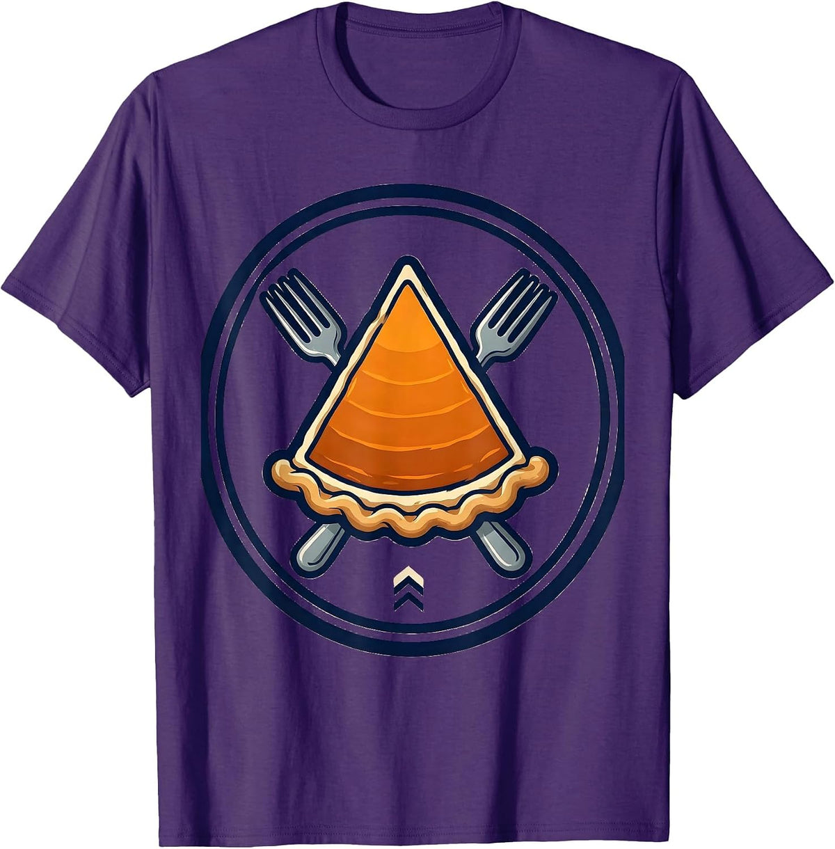 Men's Pumpkin Pie Wedge Sports Team Crest Humor T-Shirt - Purple