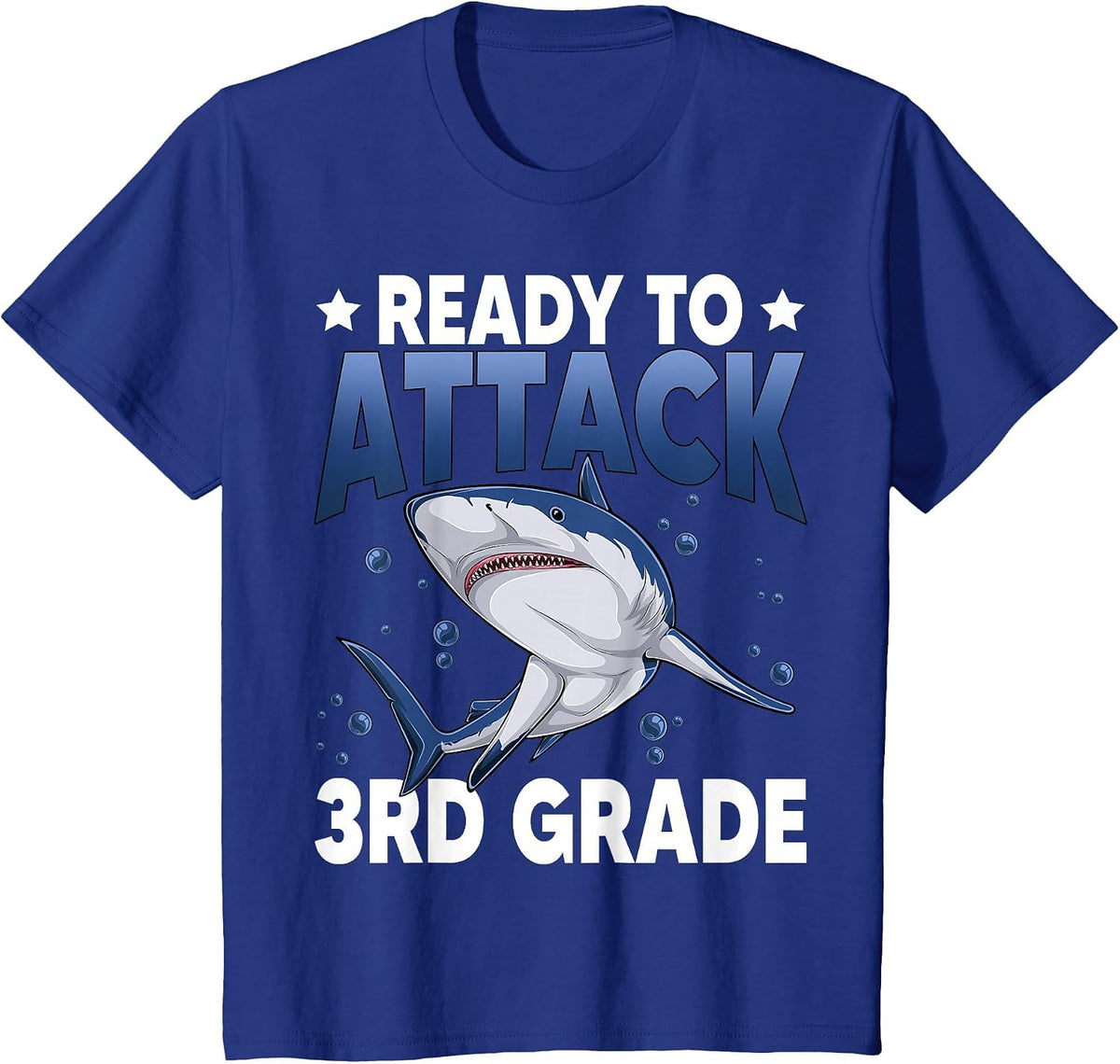 Ready to Attack 3rd Grade Shark Third Grade Teacher T-Shirt Tee for Students - Royal Blue