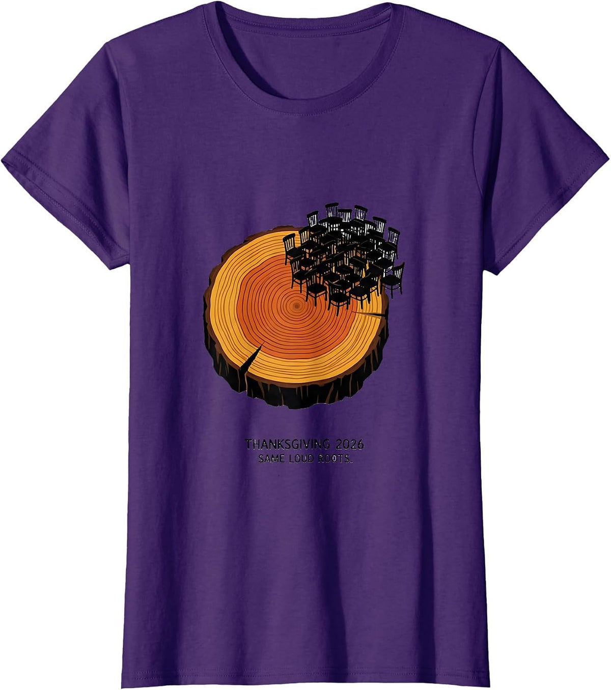 Women's Thanksgiving 2026 Same Loud Roots Family Crew T-Shirt - Purple