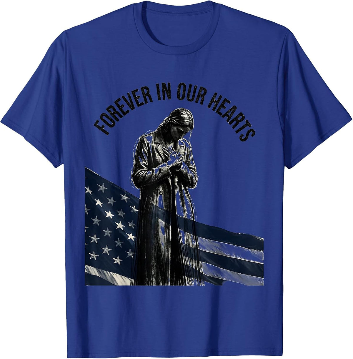 Forever In Our Hearts September 11 Memorial T-Shirt - Royal Blue