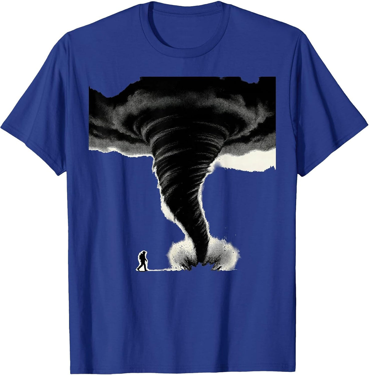 Right-Leaning Tornado Funnel Storm Chaser Meteorology T-Shirt - Royal Blue