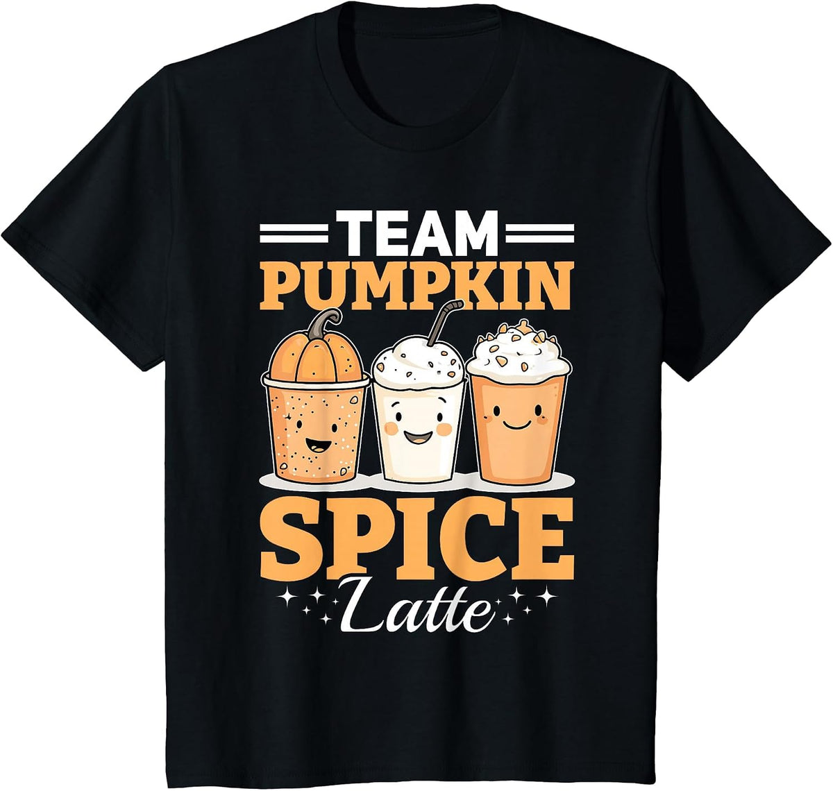 Pumpkin Spice Latte Fall Season Team Pumpkin Spice Latte T-Shirt - Black