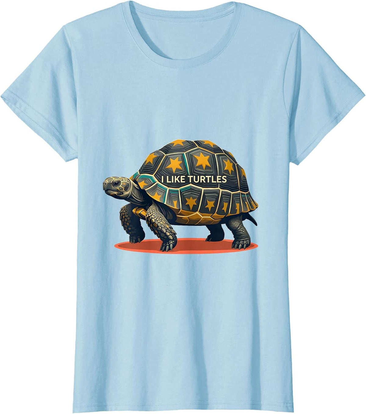 Women's I Like Turtles Midcentury Modern Tortoise Lover Gift T-Shirt - Baby Blue