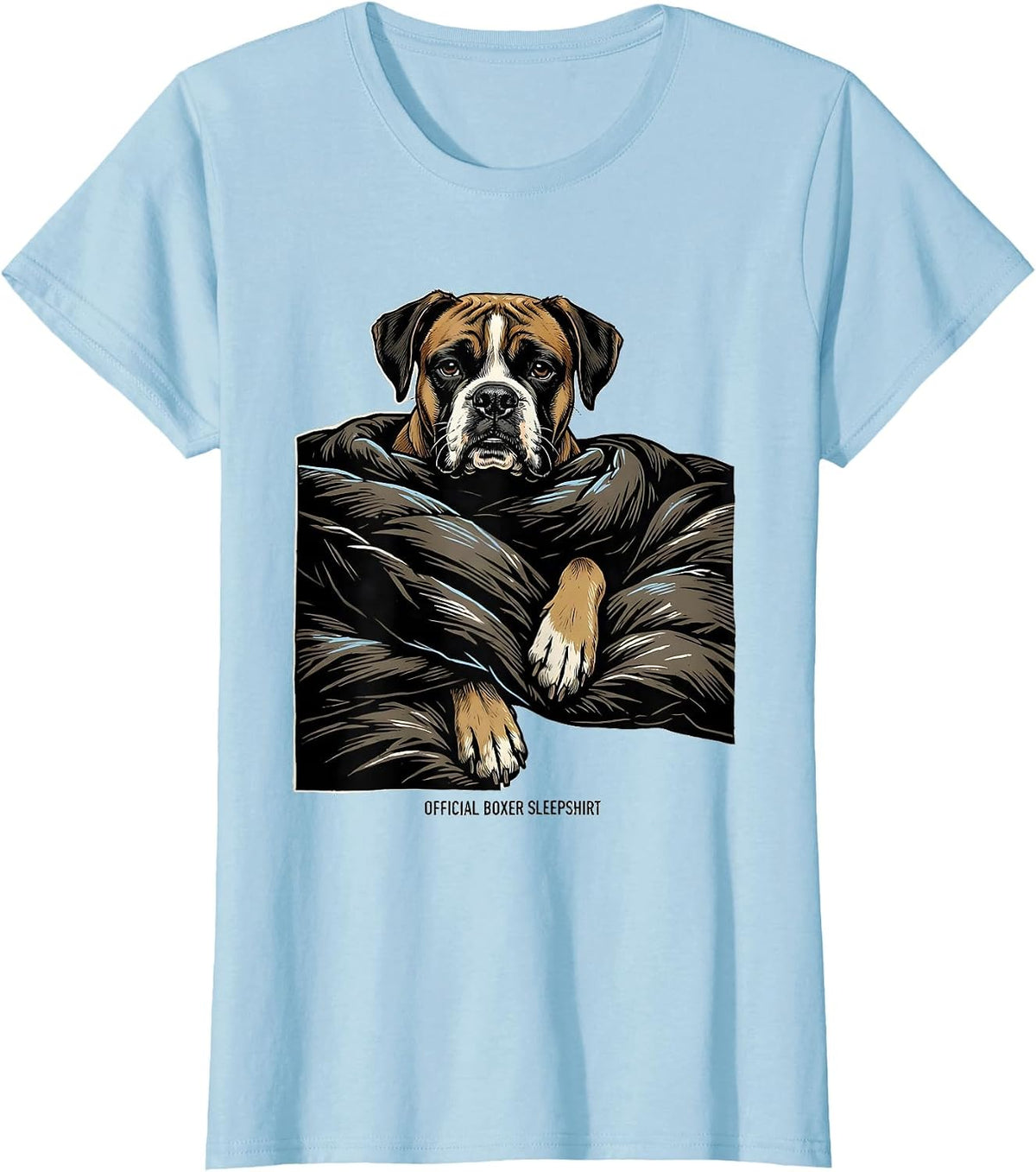 Official Boxer Sleepshirt Funny Dog Owner Pajama Gift T-Shirt - Baby Blue
