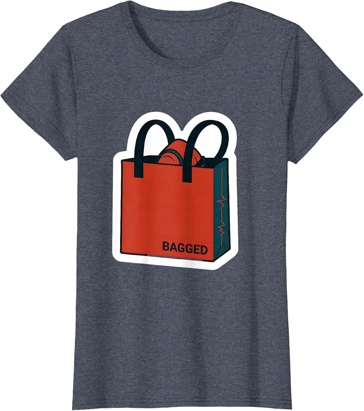 Women's Bagged Sticker Respiratory Therapist RT Humor Gift T-Shirt - Heather Blue