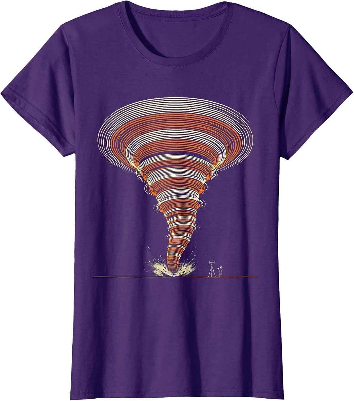 Women's Tornado Funnel Meteorology Enthusiast Storm Chaser Humor T-Shirt - Purple