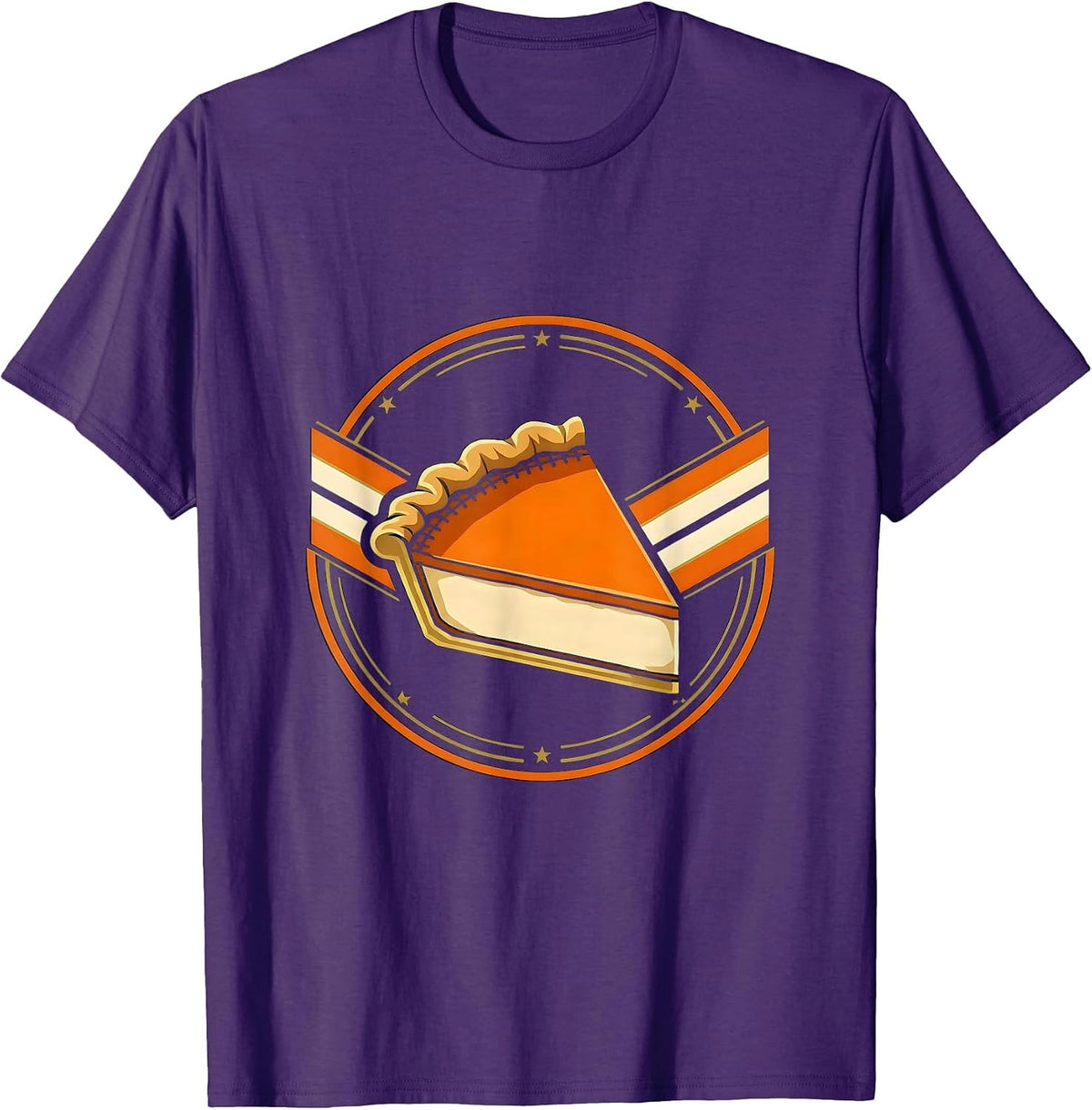 Men's Pumpkin Pie Wedge Sports Humor Thanksgiving T-Shirt - Purple