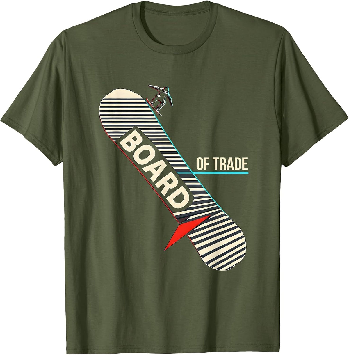 Men's Board Of Trade New Wave Snowboarder Winter Sports Pride T-Shirt - Olive Green