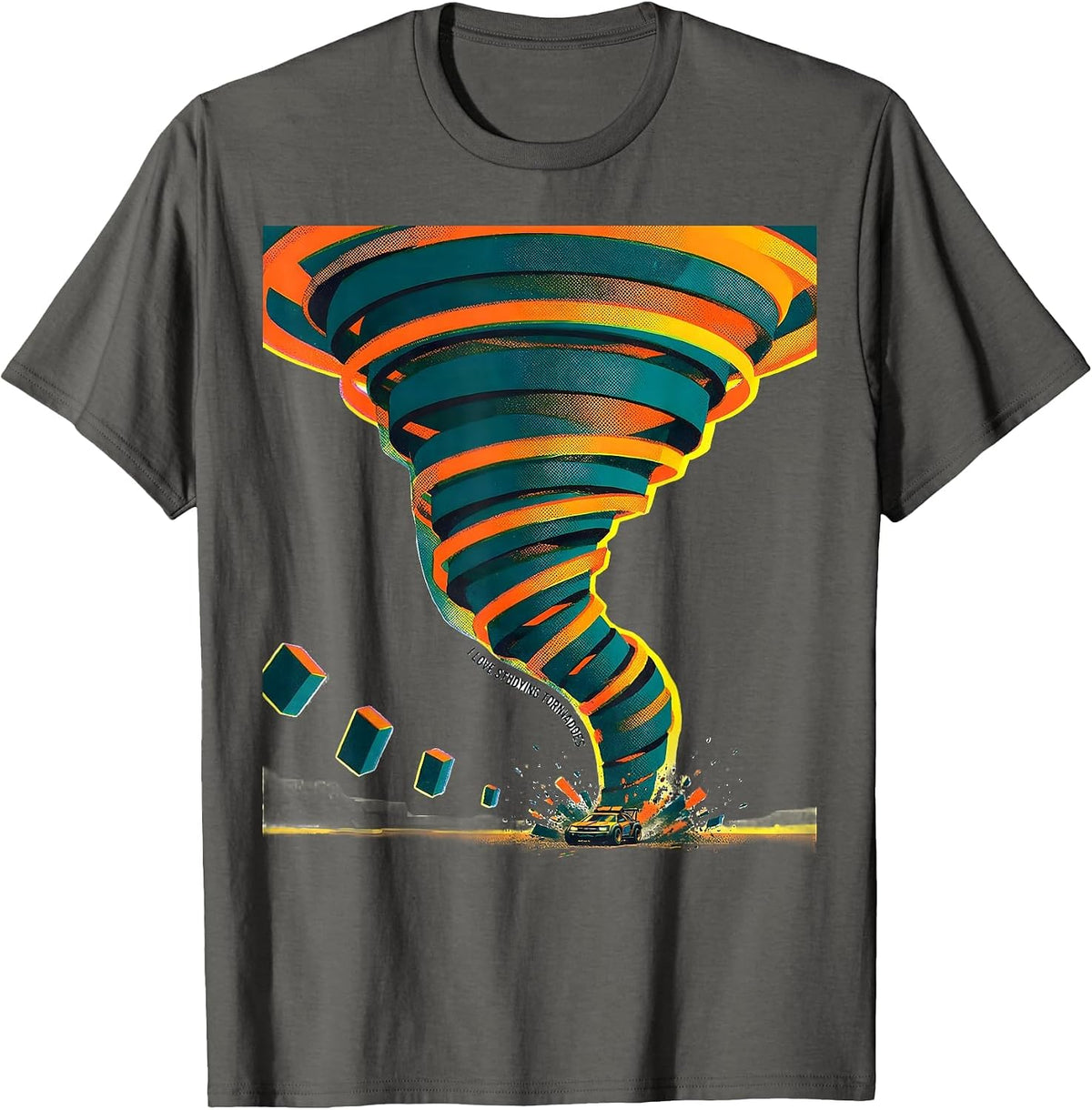 Men's I Love Studying Tornadoes Funny Storm Chaser Meteorology T-Shirt - Asphalt Grey