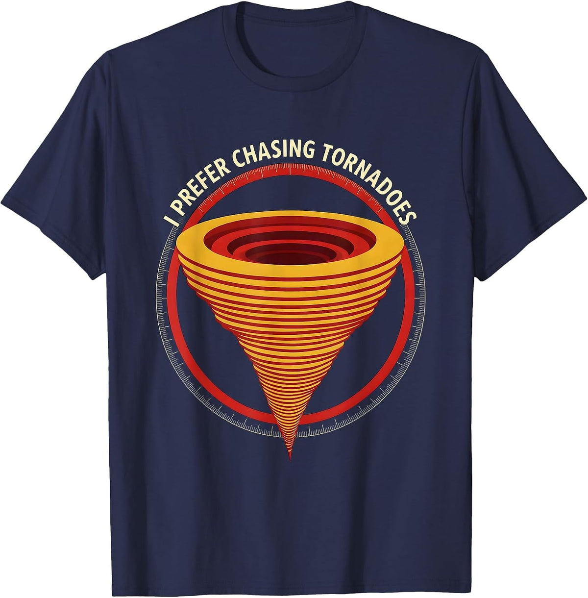Men's I Prefer Chasing Tornadoes Geometric Storm Chaser T-Shirt - Navy Blue