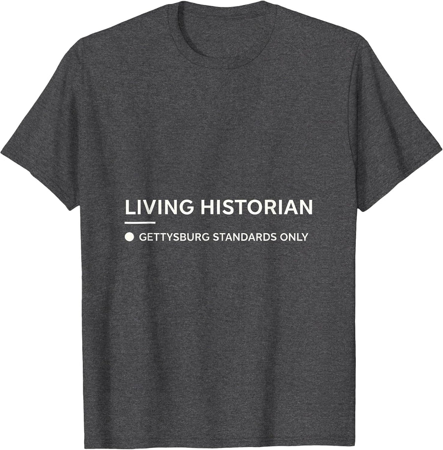 Men's Living Historian, Gettysburg Standards Only Civil War Buff T-Shirt - Dark Heather Grey