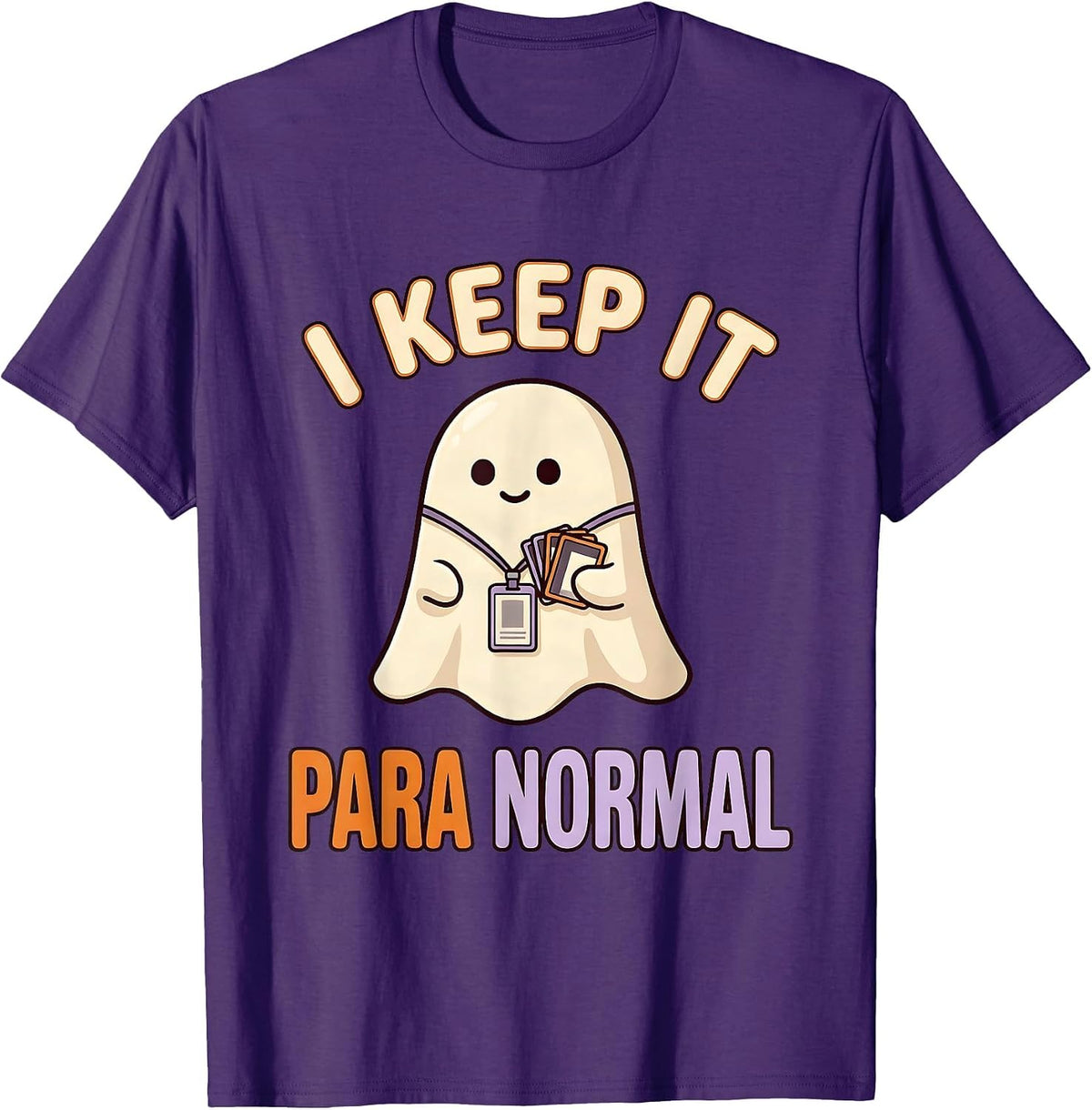 I Keep It Para Normal Funny Ghost Paraprofessional Halloween T-Shirt - Purple