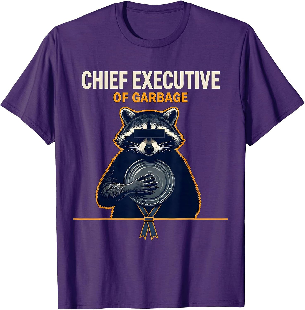 Men's Chief Executive Of Garbage Funny Raccoon Trash Panda Humor T-Shirt - Purple