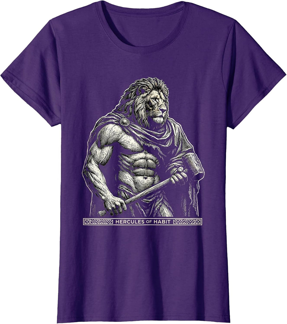 Women's Hercules Of Habit Funny Greek Mythology Gods Pun Parody T-Shirt - Purple