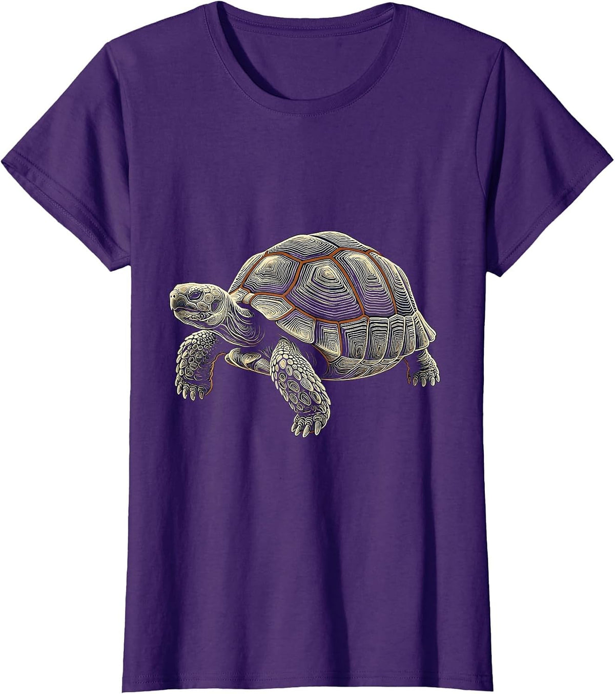 Women's Tortoise Contour Art Turtle Lover Gift T-Shirt - Purple