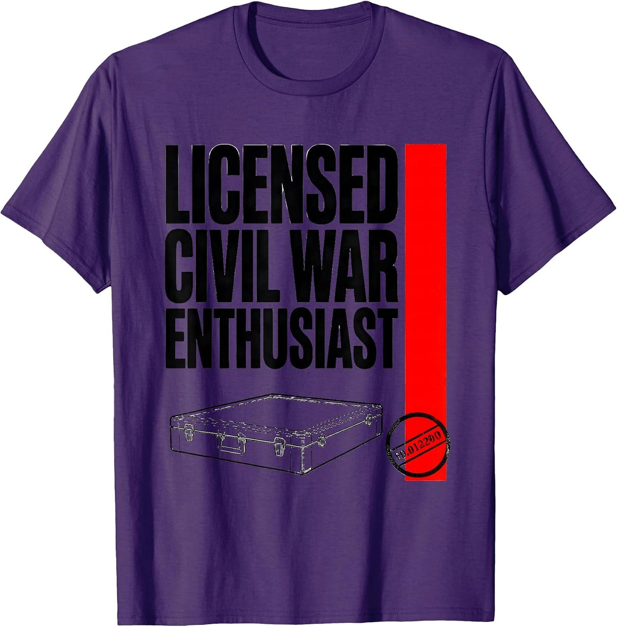 Licensed Civil War Enthusiast Funny History Buff Reenactor T-Shirt - Purple