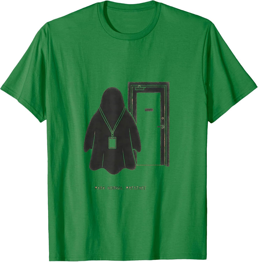 Men's Para Normal Presence Funny Ghost Paraprofessional Halloween T-Shirt - Kelly Green