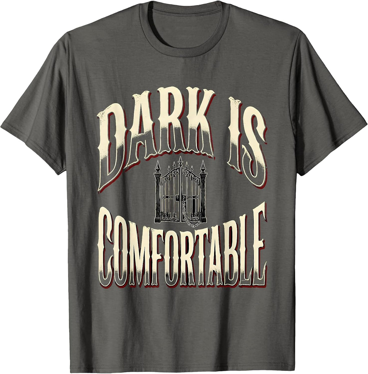 Men's Dark Is Comfortable Gothic Y2K Alt Emo Aesthetic T-Shirt - Asphalt Grey