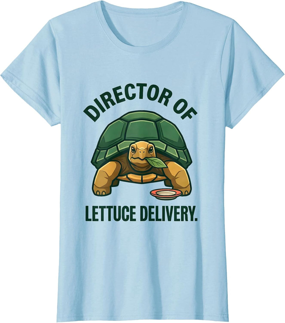 Women's Director Of Lettuce Delivery Funny Tortoise Lover Animal T-Shirt - Baby Blue
