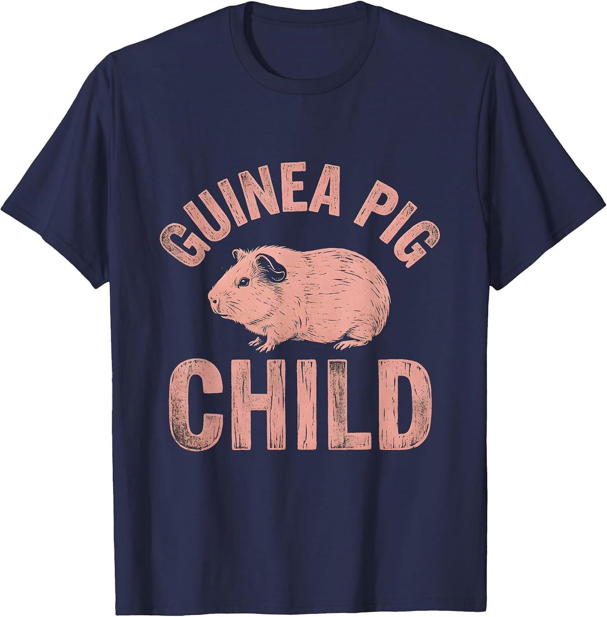 Men's Eldest Daughter Guinea Pig Child Funny Design T-Shirt - Navy Blue