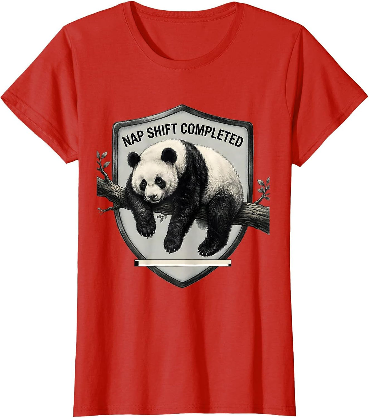 Nap Shift Completed Funny Panda Bear Animal Lover Gift T-Shirt - Red