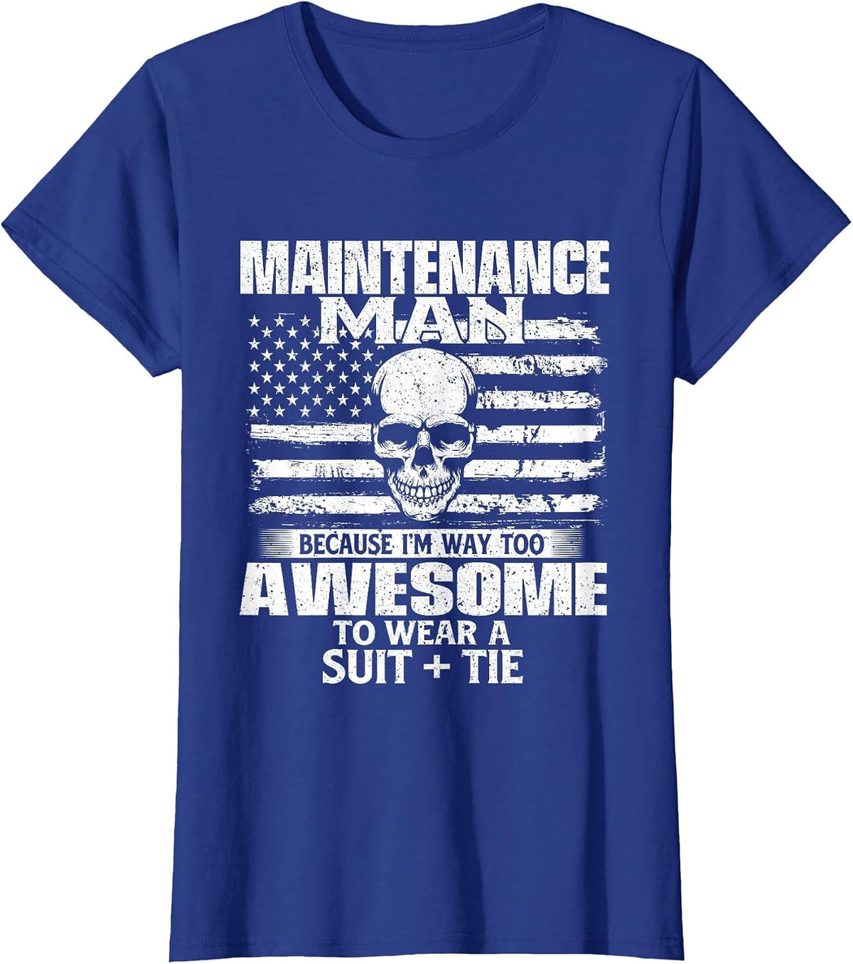 Maintenance Man - USA Flag Repair Worker Repair Man DIY T-Shirt - Royal Blue