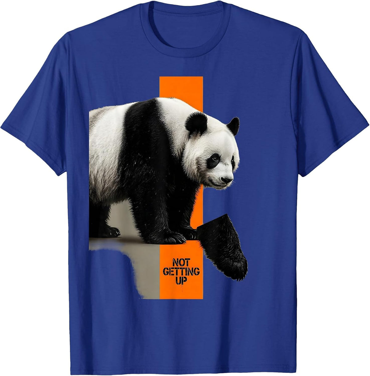 Not Getting Up Brutalist Panda Animal Humor Gift T-Shirt - Royal Blue