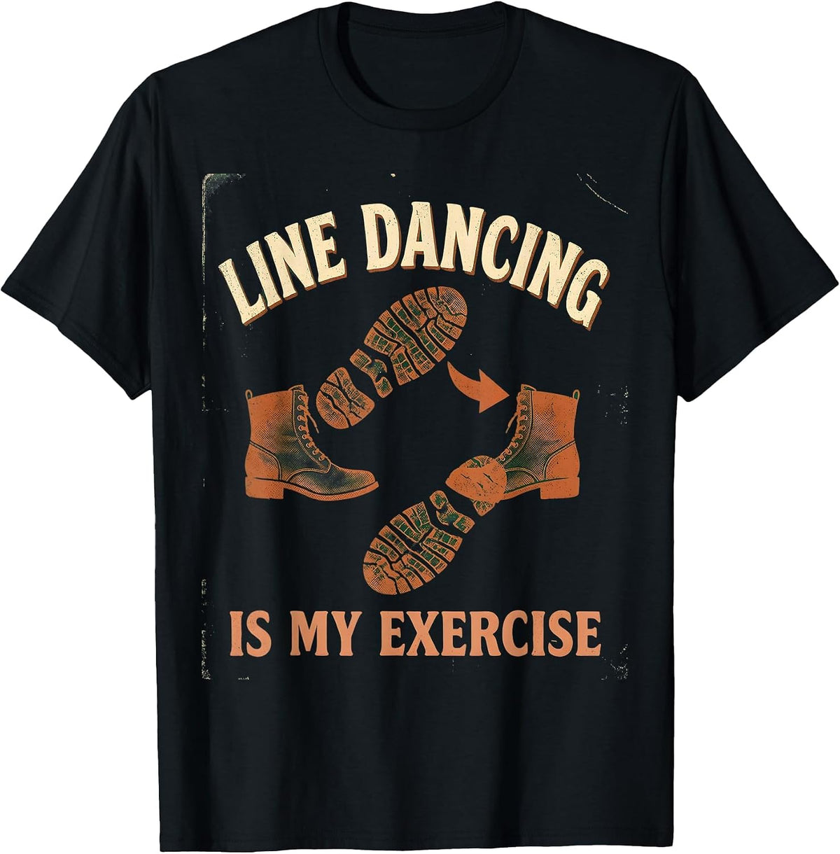 Men's Line Dancing Is My Exercise Vintage Dancer Humor Gift T-Shirt - Black