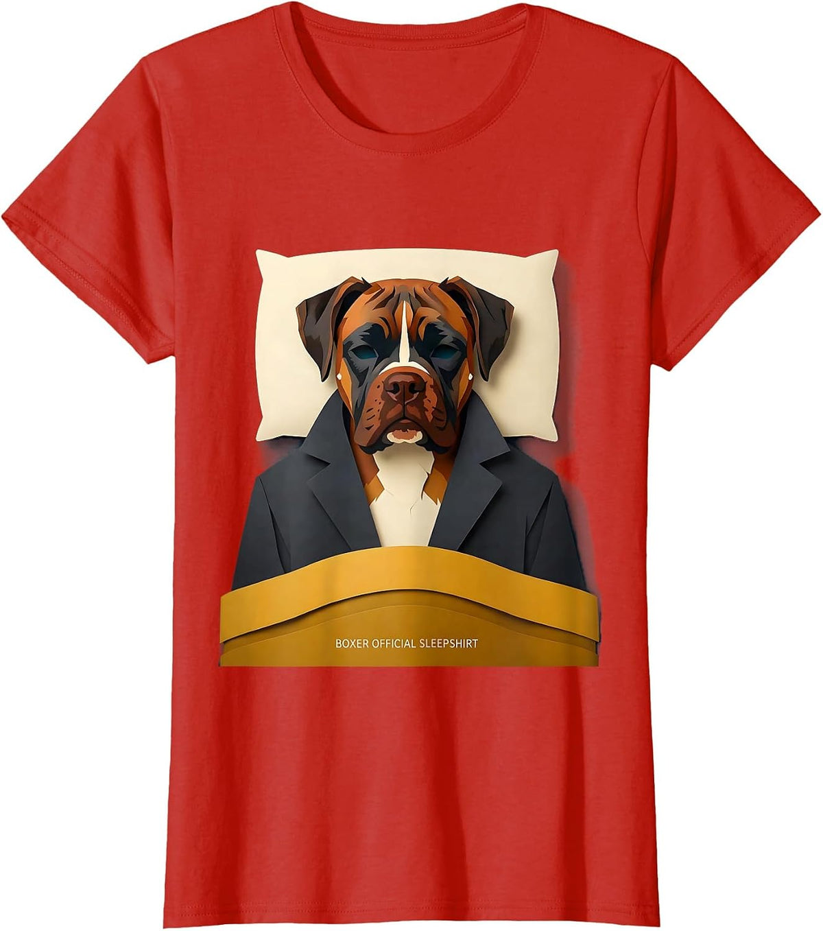 Boxer Official Sleepshirt Dog Breed Pajama Nightgown T-Shirt - Red