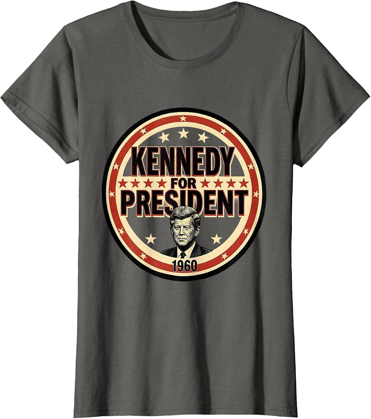 Women's Kennedy For President 1960 Retro Political Nostalgia 4th T-Shirt - Asphalt Grey
