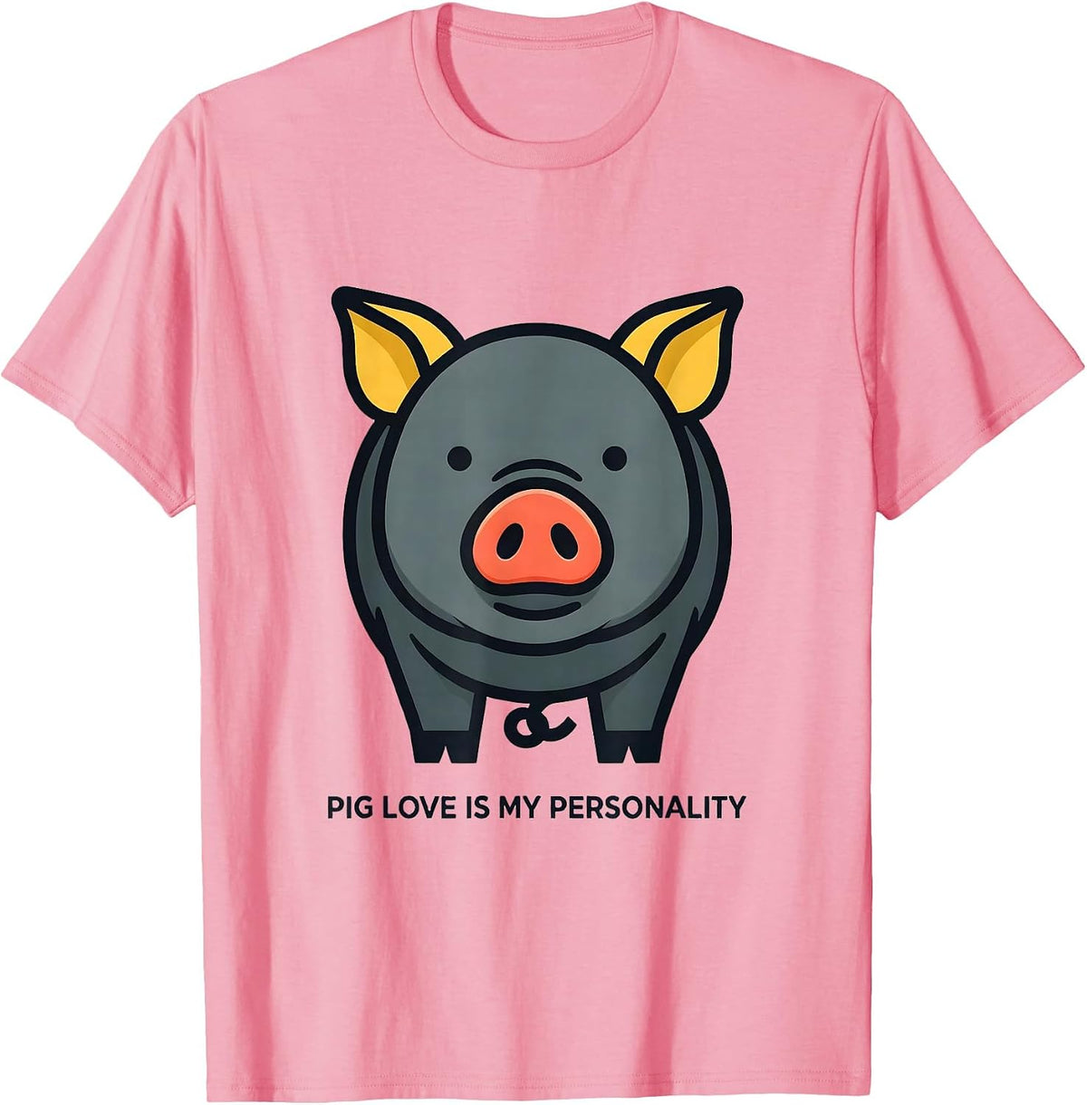 Men's Pig Love Is My Personality Funny Pig Lover Farm Animal Humor T-Shirt - Pink