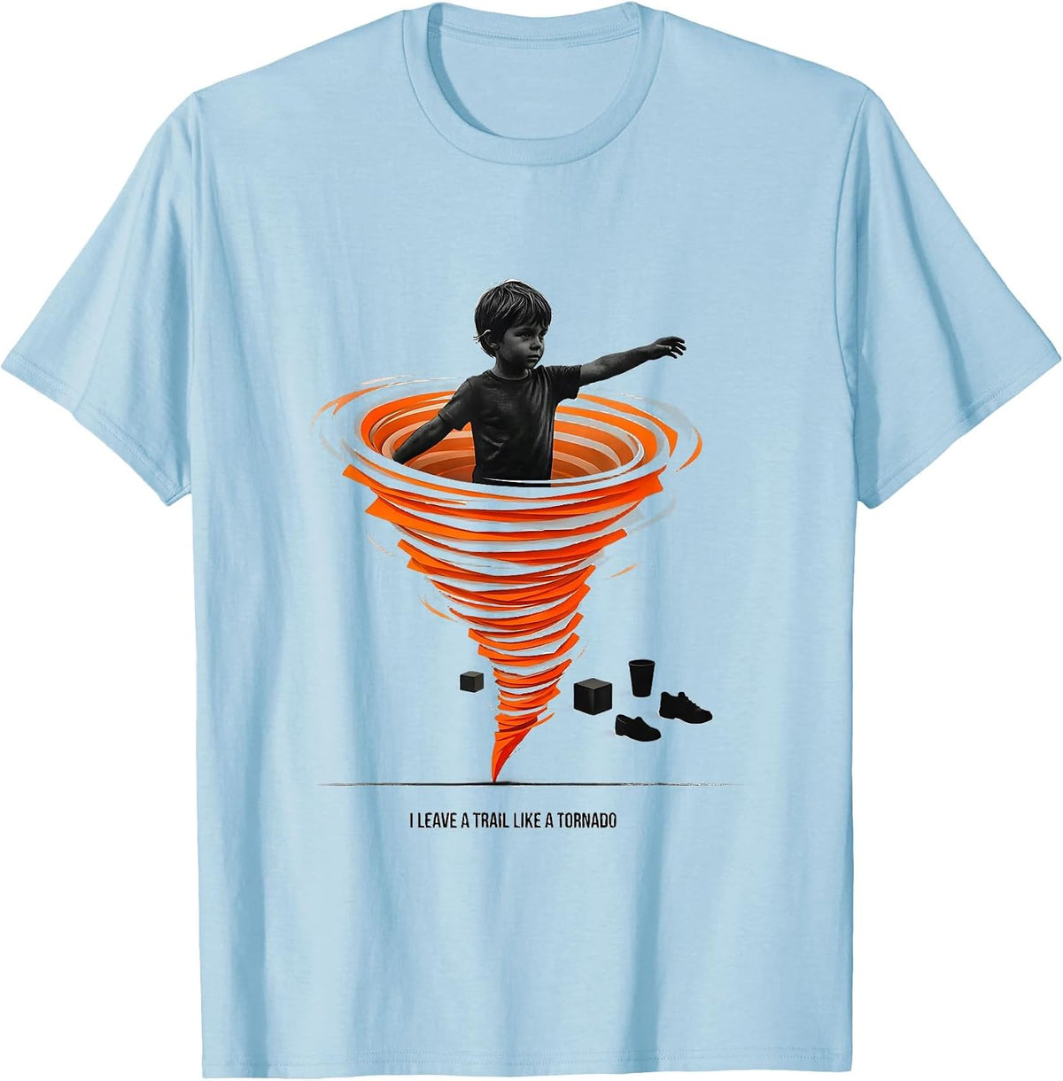 Men's I Leave A Trail Like A Tornado Funny Storm Chaser T-Shirt - Baby Blue
