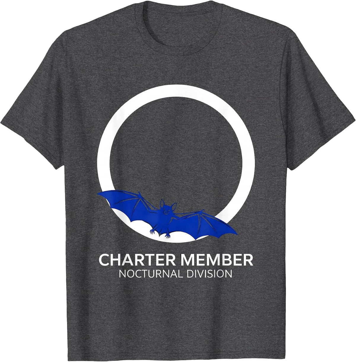 Charter Member Nocturnal Division Bat Lover Wildlife T-Shirt - Dark Heather Grey