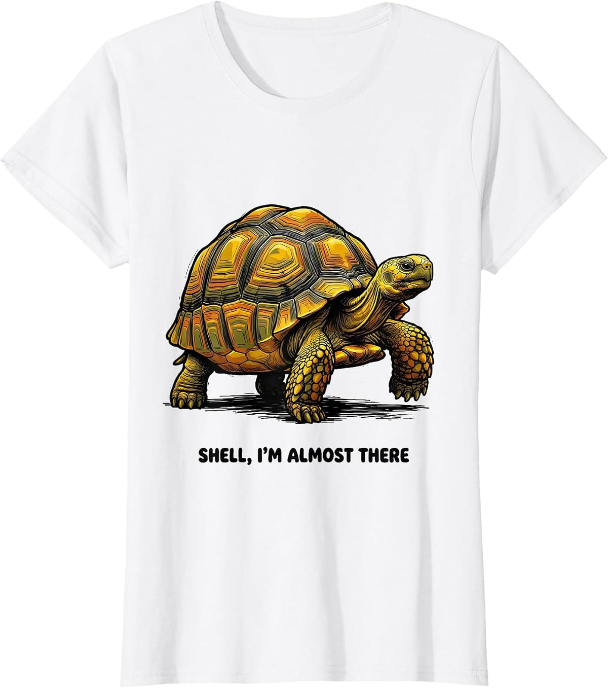 Women's Shell I'm Almost There Funny Tortoise Lover Reptile T-Shirt - White