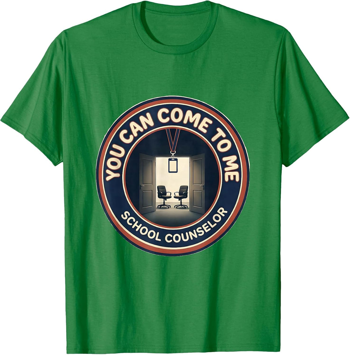 Men's You Can Come To Me Groovy Retro School Counselor T-Shirt - Kelly Green