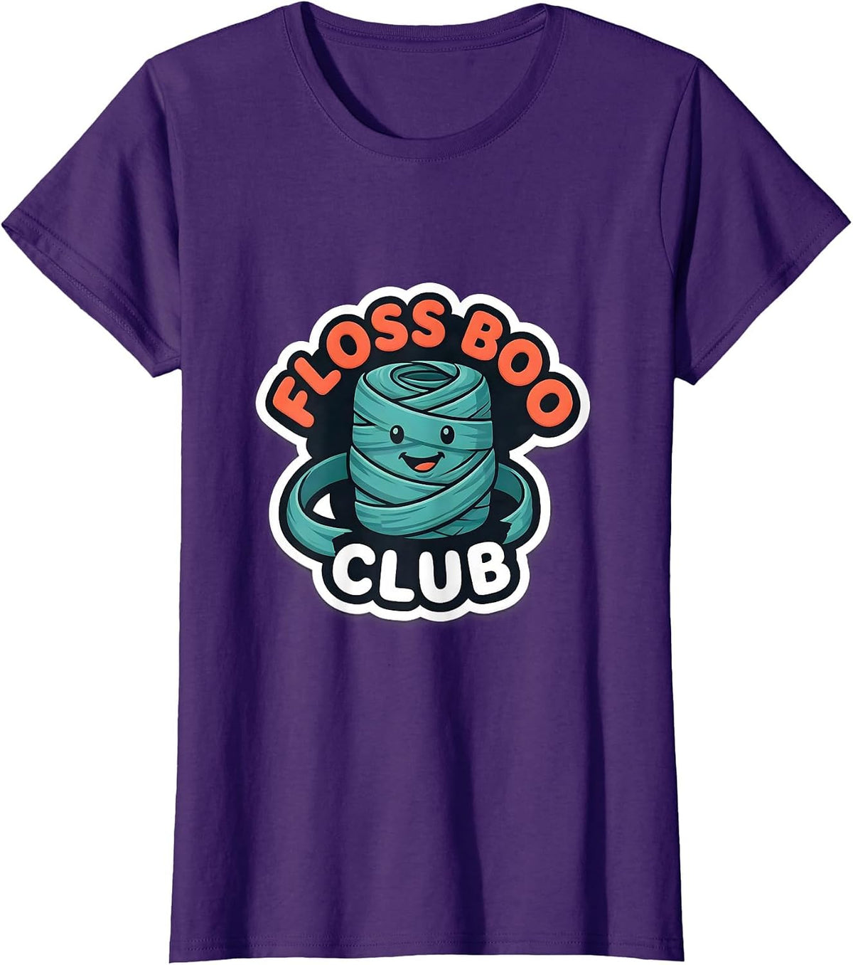 Women's Floss Boo Club Funny Dentist Halloween Dental Costume T-Shirt - Purple