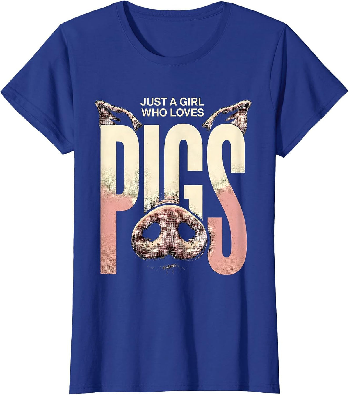 Women's Just A Girl Who Loves Pigs Funny Pig Lover Animal Humor T-Shirt - Royal Blue