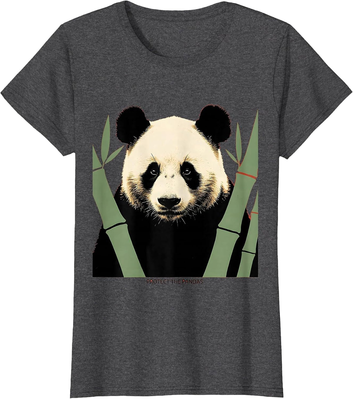 Protect the Pandas Wildlife Conservation Design T-Shirt - Dark Heather Grey