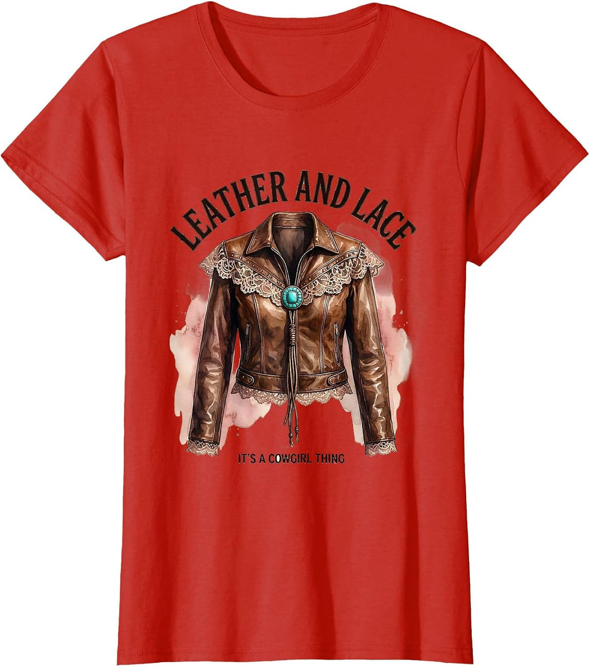 Leather and Lace It's a Cowgirl Thing Western Cowgirl Pride T-Shirt - Red