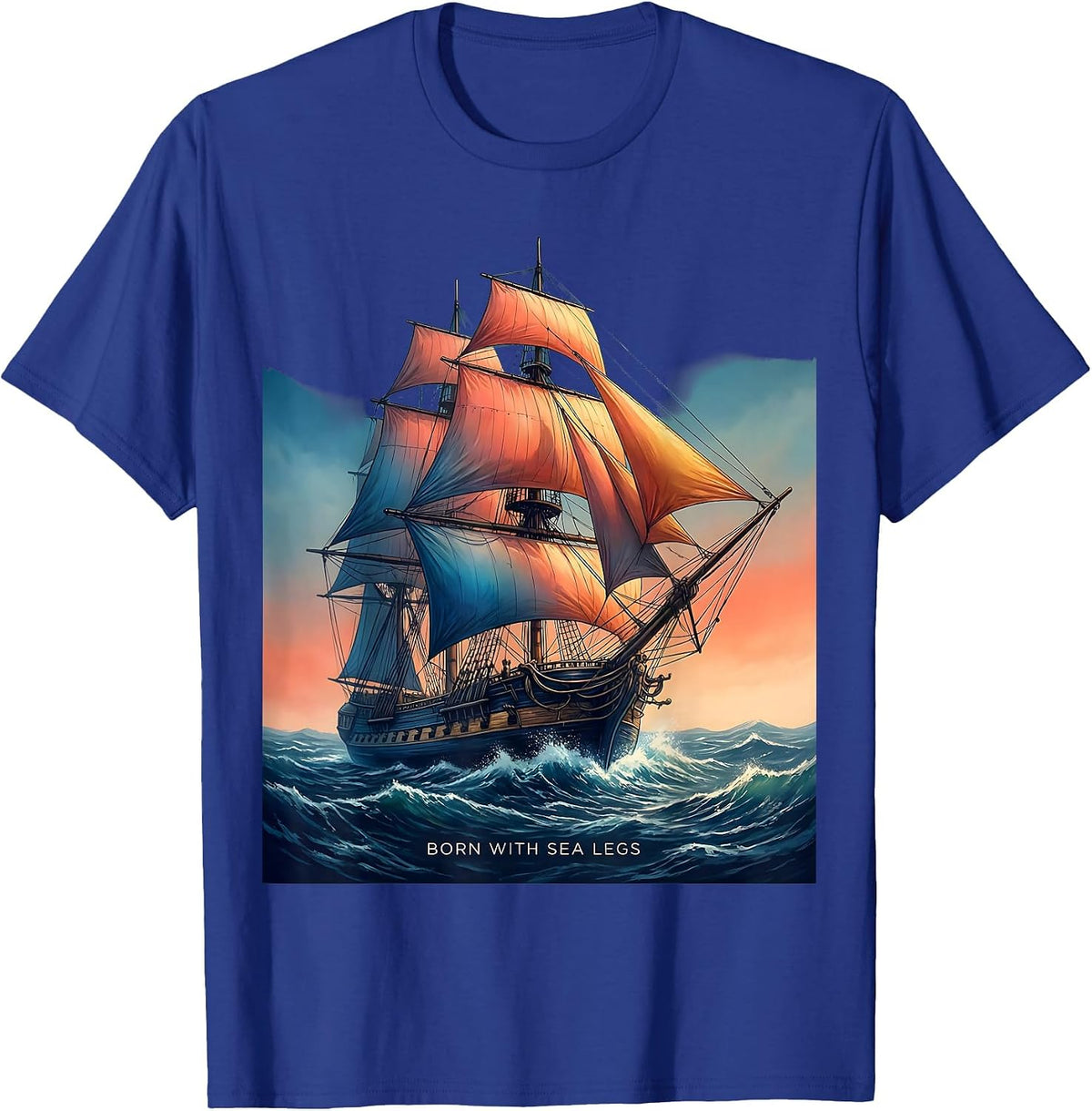 Born With Sea Legs Sailor Graphic Design T-Shirt - Royal Blue
