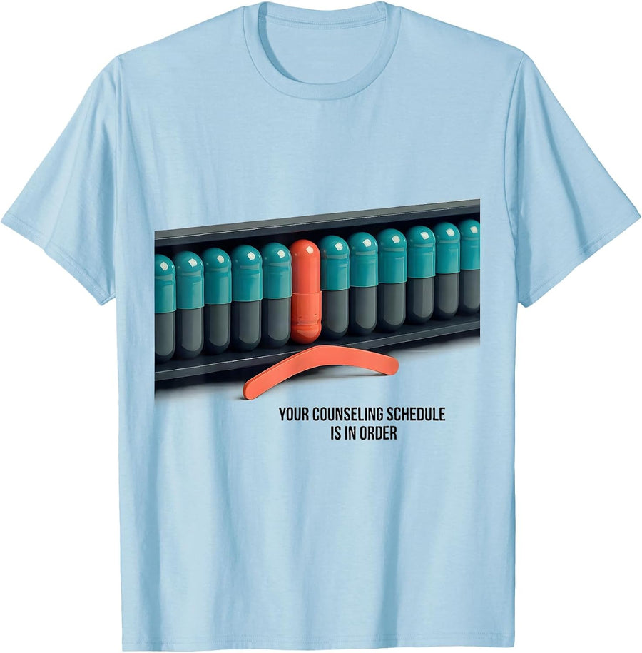 Men's Your Counseling Schedule Is In Order Midcentury Modern T-Shirt - Baby Blue
