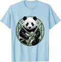Men's Panda Bear Tangled in Bamboo Graphic Tee T-Shirt - Baby Blue